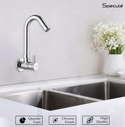 Flora 3/4 Inches Cartridge Sink cock Round Swivel Spout Brass (12 inches)- by Specule